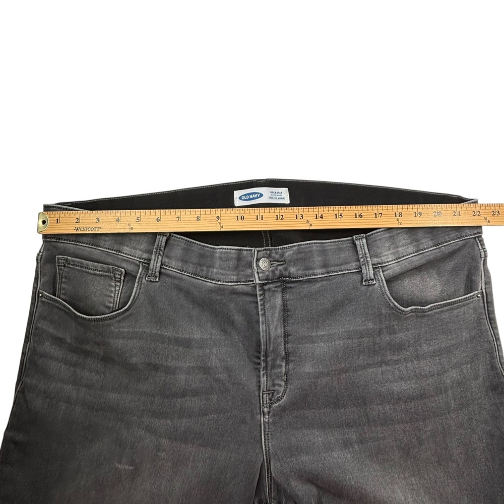 Old Navy Women Plus 24 Rockstar Super Skinny Gray Built-In‎ Warm Stretch Jeans - Picture 10 of 16
